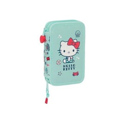 Hello Kitty Двоен Несесер Hello Kitty Sea lovers цвят тюркоаз 12.5 x 19.5 x 4 cm (28 Части)