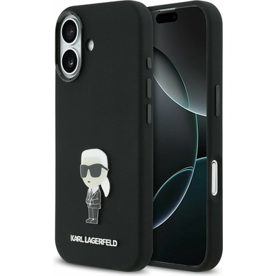 KARL LAGERFELD Liquid Silicone Metal Ikonik Задний Чехол для iPhone 17 Black Karl Lagerfeld | Cheren | МЪЖЕ | UNI