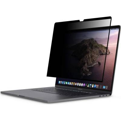 Moshi Umbra Privacy Screen Protector - защитно покритие с определен ъгъл на виждане за дисплея на MacBook Pro 16 Touch Bar (2019) (черен-прозрачен)