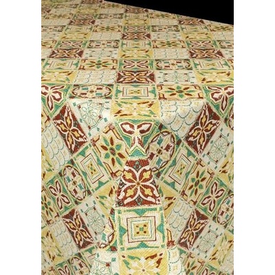 Ubrus PVC 7743210 Maroccan hnědo-zelený metráž, 20 m x 140 cm, IMPOL TRADE