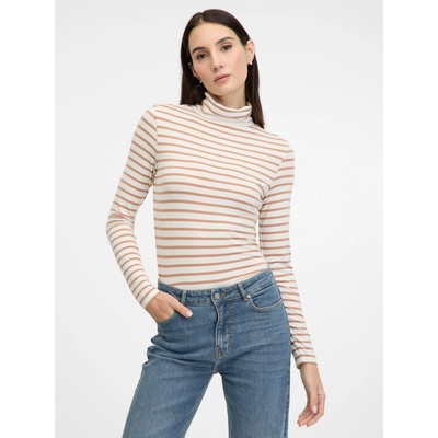 Beige Women's Striped Long Sleeve T-Shirt ORSAY