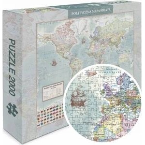 Artglob Puzzle 2000 - Political world m stylized