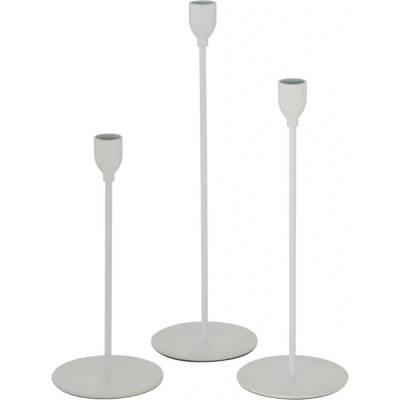 Boltze Home Sada kovových svícnů, 23 - 33 cm, MALTE, bílá bílý