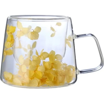 CupHup Стъклена термо чаша CupHup Blum с двойно дъно, Жълта (Blum-01-01)