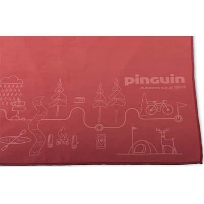 Pinguin Micro Map Ručník 60 x 120 cm červený