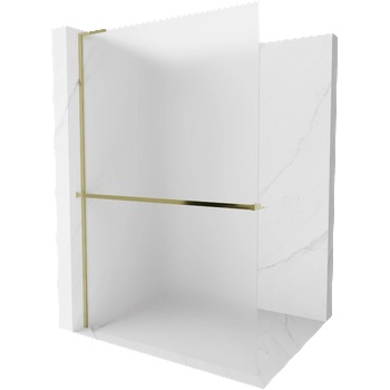 Mexen Kioto+ L душ параван с рафт Walk-in 120 x 200 см, матов, златист - 800-120-123-50-30 (800-120-123-50-30)
