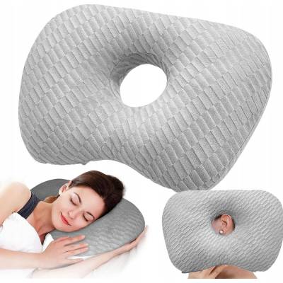 Bedee Ergonomický vankúš na ucho sivý s otvorom 44x32