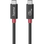 Hama USB-C кабел USB4 Gen 4, 80 Gbit/s, 240 W (5 A), eMarker, 1 м, черен (HAMA-200799)