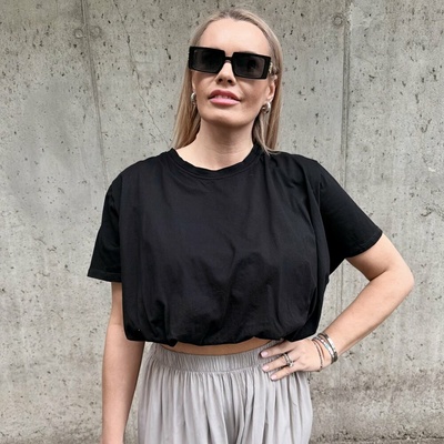 Luxianna balónové tričko černé