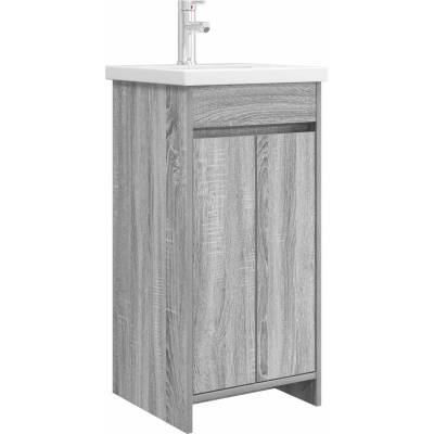 vidaXL Баня с мивка Сив Сонома 42 x 40 x 84, 5 см Инженерна дървесина (890773)