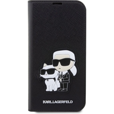 Púzdro Karl Lagerfeld PU Saffiano Karl and Choupette NFT Book iPhone 14 Pro čierne
