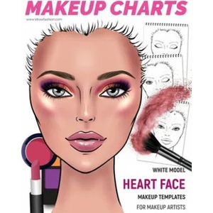 Makeup Charts - Face Charts for Makeup Artists: White Model - HEART face shape | I Draw Fashion (ISBN: 9781705425473)