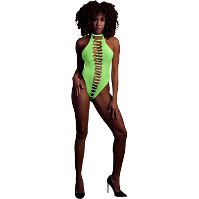 Ouch! Тяло с висок разрез - Един размер - Неоново зелено