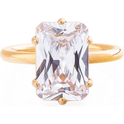 Franco Bene Promise ring s obdelníkovým zirkonem pozlacený 2965