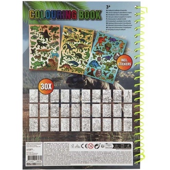 Moxy Книжка за оцветяване Динозаври, А4, 30 листа, с 5 двойн (5525100186)