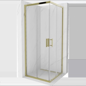 Mexen Rio квадратна душ кабина 80 x 80 см, прозрачна, златна - 860-080-080-50-00 (860-080-080-50-00)