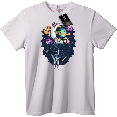 NOONEBRAND Тениска Астронавт космически балони - 2XL, Black