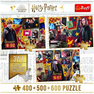 TREFL Harry Potter: Ron Hermiona a Harry 400 + 500 + 600 dílků – Zboží Dáma