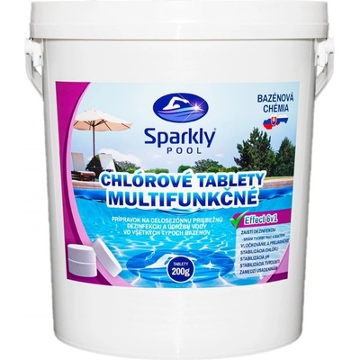 Sparkly POOL Chlórové tablety 6v1 multifunkčné Maxi 15 kg