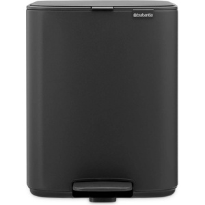 Brabantia Кош за боклук Brabantia Bo Pedal 1010133, 12 л, Леко затваряне, Противоплъзгаща основа, Минерално покритие, Тъмносив (1010133)