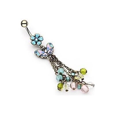 Piercingate piercing do pupíku kytka s motýlem PBV00564