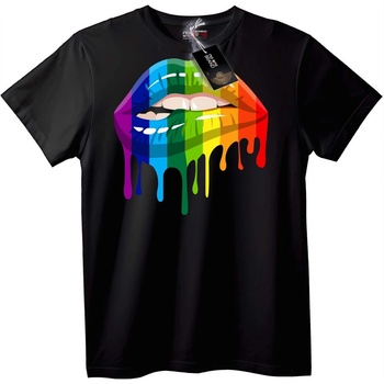 NOONEBRAND Тениска Дъгови Устни Pride - M, Black