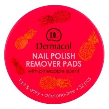 Dermacol Odlakovacie tampóny na nechty s vôňou ananásu Nail Polish Remover Pads 32 ks