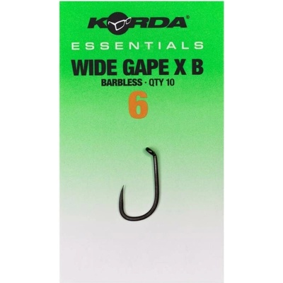 Korda Háčky Essentials Wide Gape X Barbless 10ks Vel. 6