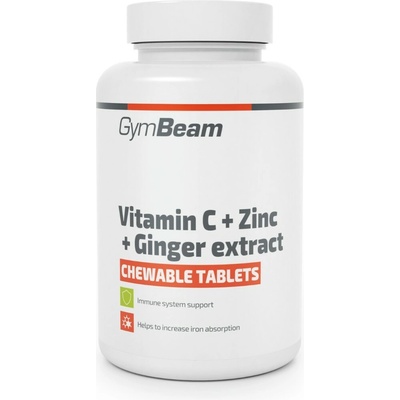 GymBeam Vitamín C + Zinok + extrakt zo zázvoru na cmúľanie 90 tabliet