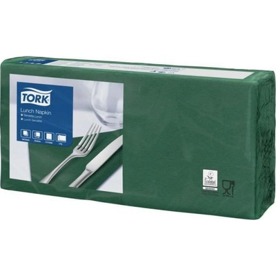 Tork servítky 1/4 sklad 2V Advanced Lunch tmavozelená 32x32cm