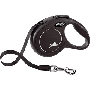 flexi Original New Classic XS 3m каишка за кучета до 12 кг, черна - лента