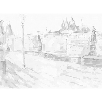 ZUTY Bodkovanie - ABSTRAKTNÝ KARLOV MOST Rámovanie: bez rámu a bez vypnutia plátna, Rozmer: 40x50 cm