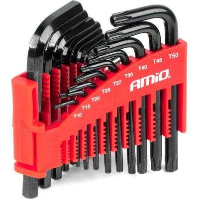 AMiO Imbusové klíče hex a torx z oceli, černá 22ks 04297