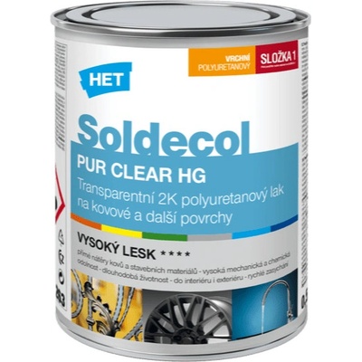 Het Soldecol PUR CLEAR HG : 0,7L 0,5L Složky 1 + 2x 100 ml Složka 2