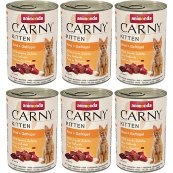 Animonda Carny Kitten hovädzie mäso hydina 6 x 400 g