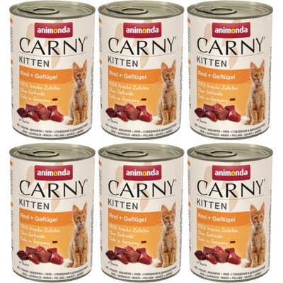 Animonda Carny Kitten hovädzie mäso hydina 6 x 400 g