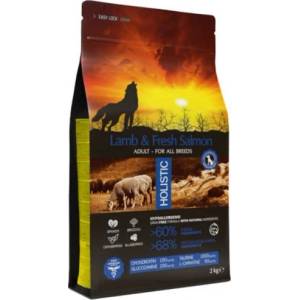 AMBROSIA HOLISTIC All breeds adult Lamb Fresh Salmon - холистична храна за кучета от всички породи, с агне и прясна сьомга - 12 кг, Франция
