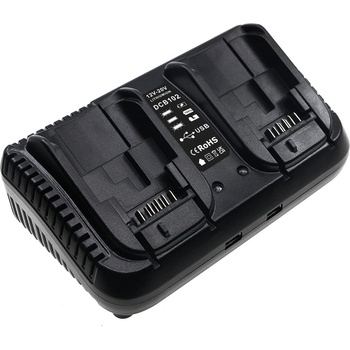 Cameron Sino 2 зарядни устройства за акумулатори DeWalt 12V MAX, XR Li-Ion 18V, екви. DCB120, DCB132 (DF-DEC102EU)