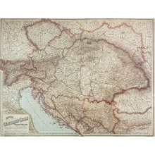 ZES Rakousko - Uhersko 1890 - nástěnná mapa 86 x 67 cm Varianta: bez rámu v tubusu, Provedení: laminovaná mapa v lištách