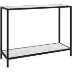 vidaXL Конзолна маса, бяла, 100x35x75 cм, закалено стъкло (322837)