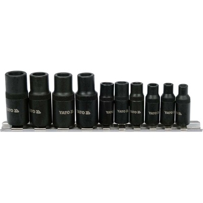 Nástavce - adaptéry na závitníky sada 10ks - 1/4" + 3/8" YATO
