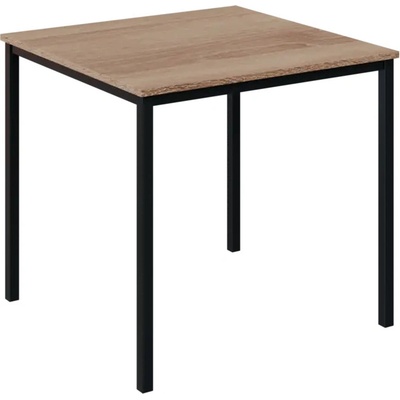 JPT 80 jídelní stůl kovová podnož černá deska 18 mm 800 x 800 mm dub bardolino