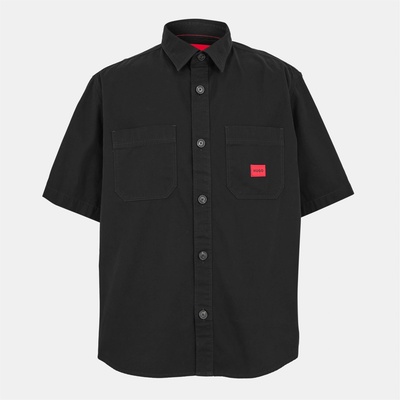 HUGO BOSS Риза с къс ръкав Hugo Men's Eratino Short Sleeve Shirt - Black