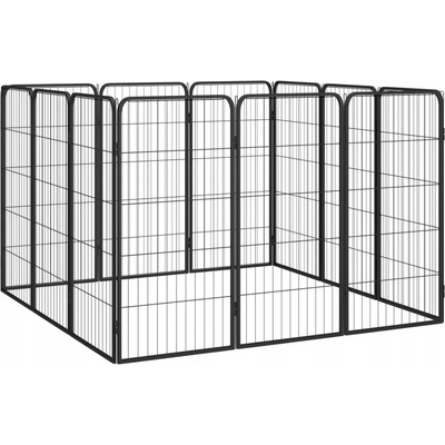 vidaXL 12panelová ohrádka pro psy černá 50 x 100 cm práškovaná ocel