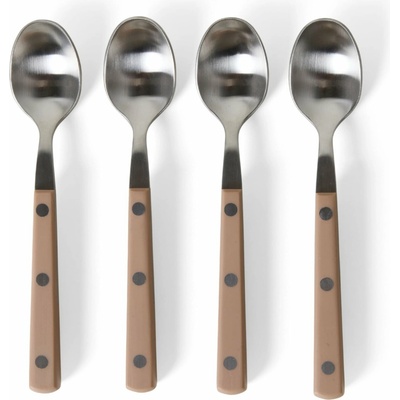 HK living Nerezová čajová lyžička Taupe 70's – set 4 ks