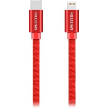 Swissten 71525206 USB 2.0, zástrčka C - zástrčka Lightning, opletený, 1,2m, červený
