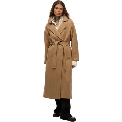 SUPERDRY Палто Superdry Relaxed Long Wool coat - Brown (Iced Coffee Brown)