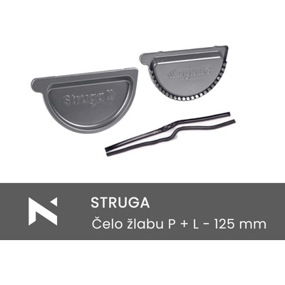 Struga Čelo žlabu komplet pravá + levá 125 mm RAL 9010 bílá