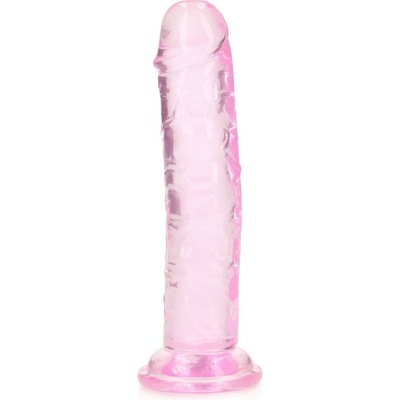 RealRock Crystal Clear Realistic 6″ růžové dildo s přísavkou 15,5 x 2,8 cm