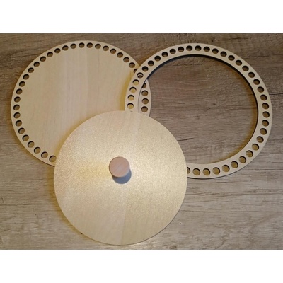 Set prstenec + dno + víko + knopka- dekor JAVOR 20 cm typ 2